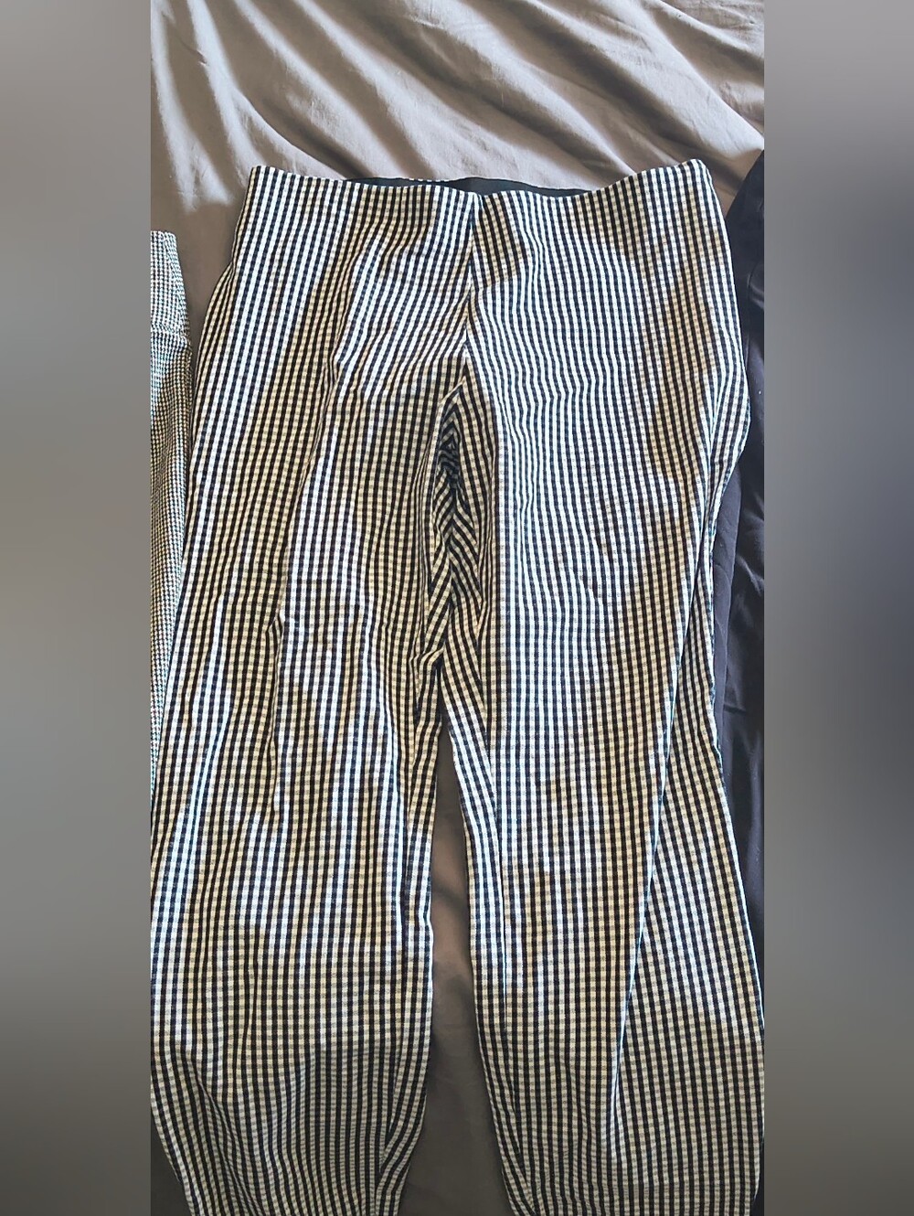 Women's Black and White Gingham Pants - Picture 1 of 3